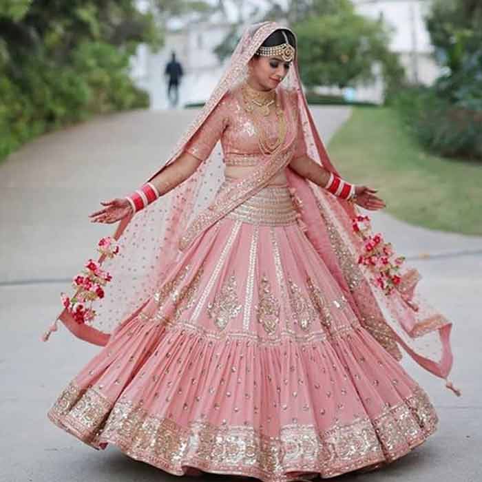 Gota work pastel lehenga