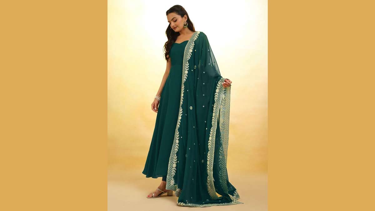 Green Anarkali Suit Design