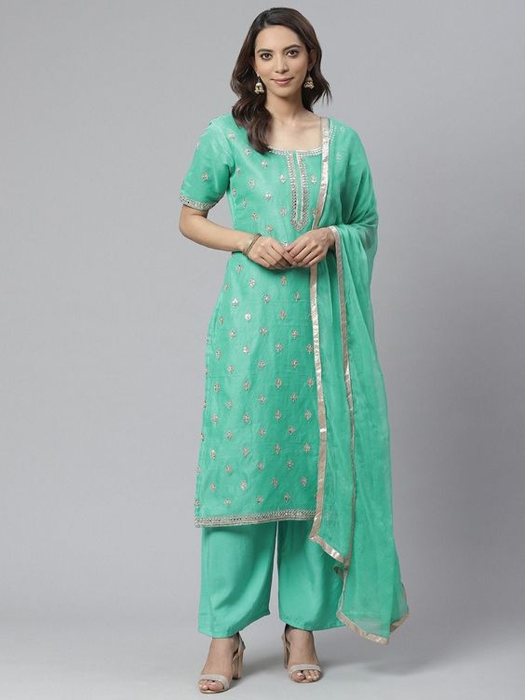 Green Gota Patti Net Suit