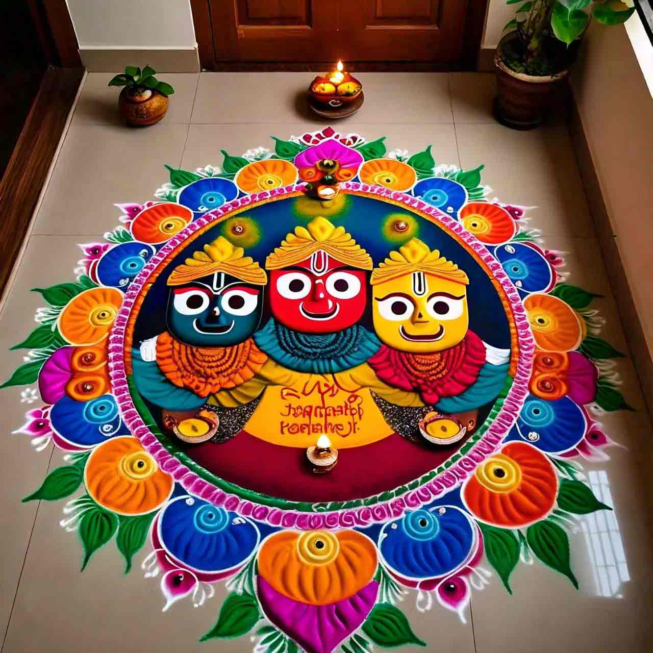 Jai Jagannath Ji Rangoli Designs
