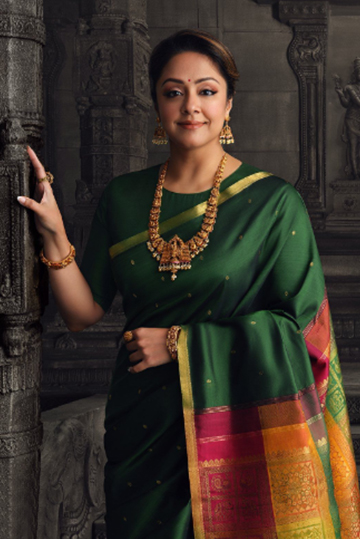Jyothika’s Dark Green Saree