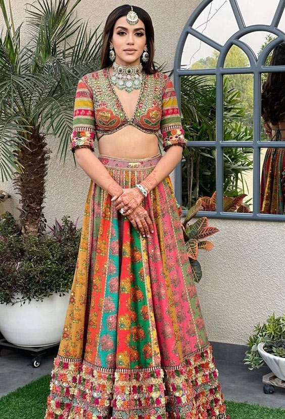 Multi colour choli