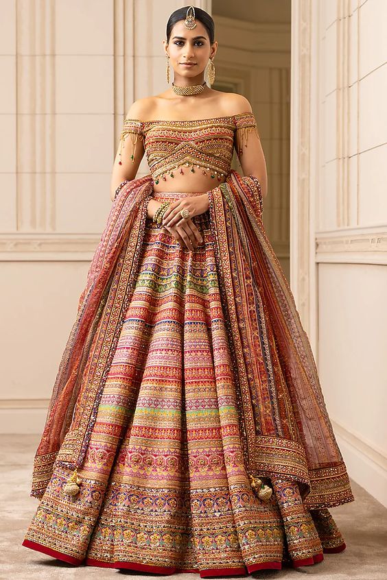 Multicoloured Dupatta Design For Brides