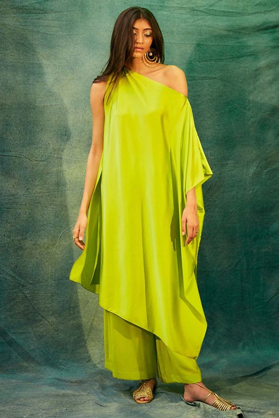 Off Shoulder Poncho Kurti Design