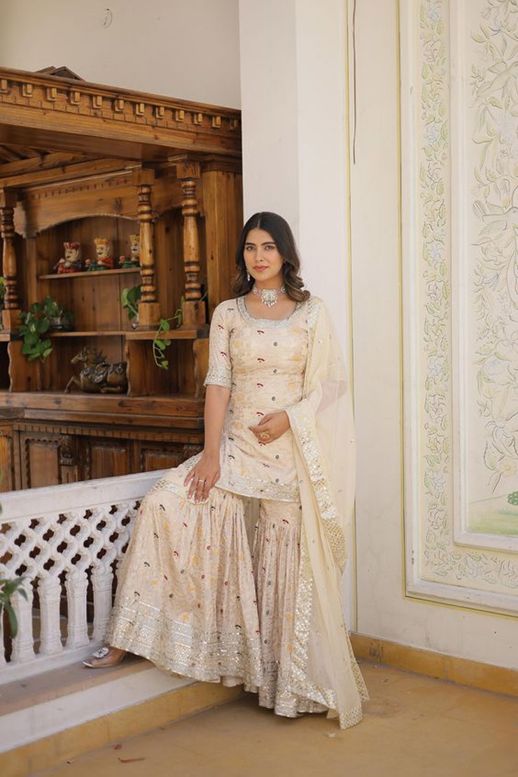 Off White Sharara Suit Set