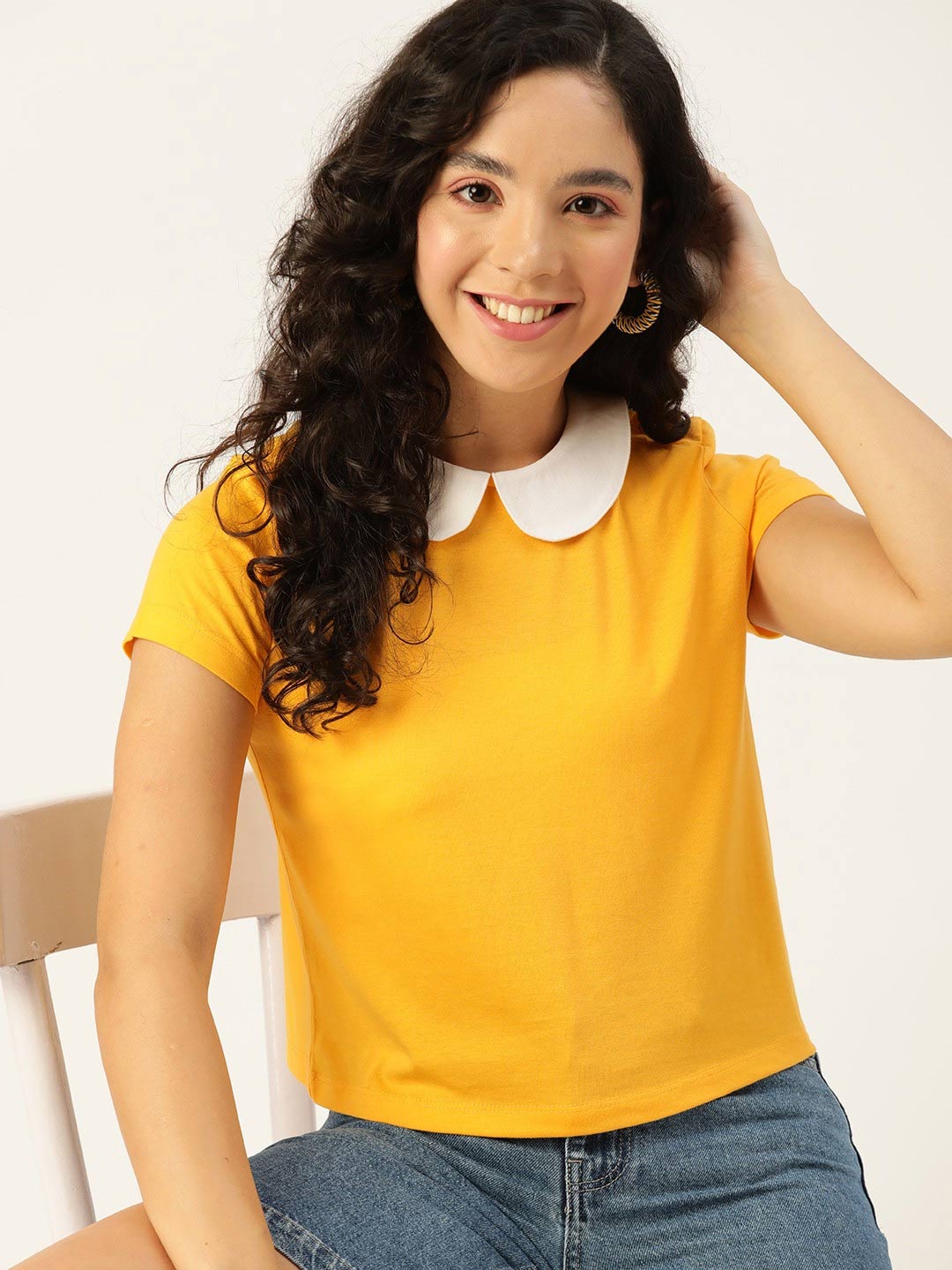 Pan collar T shirt