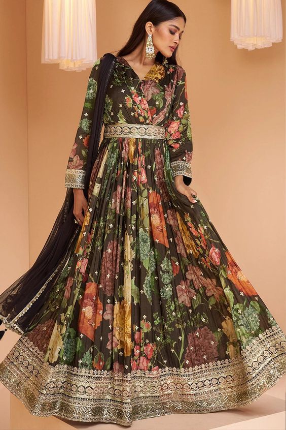 Printed Georgette Anarkali Suit