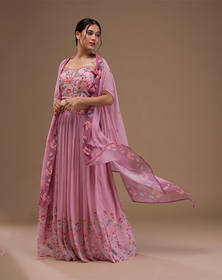 Printed Georgette Lehenga