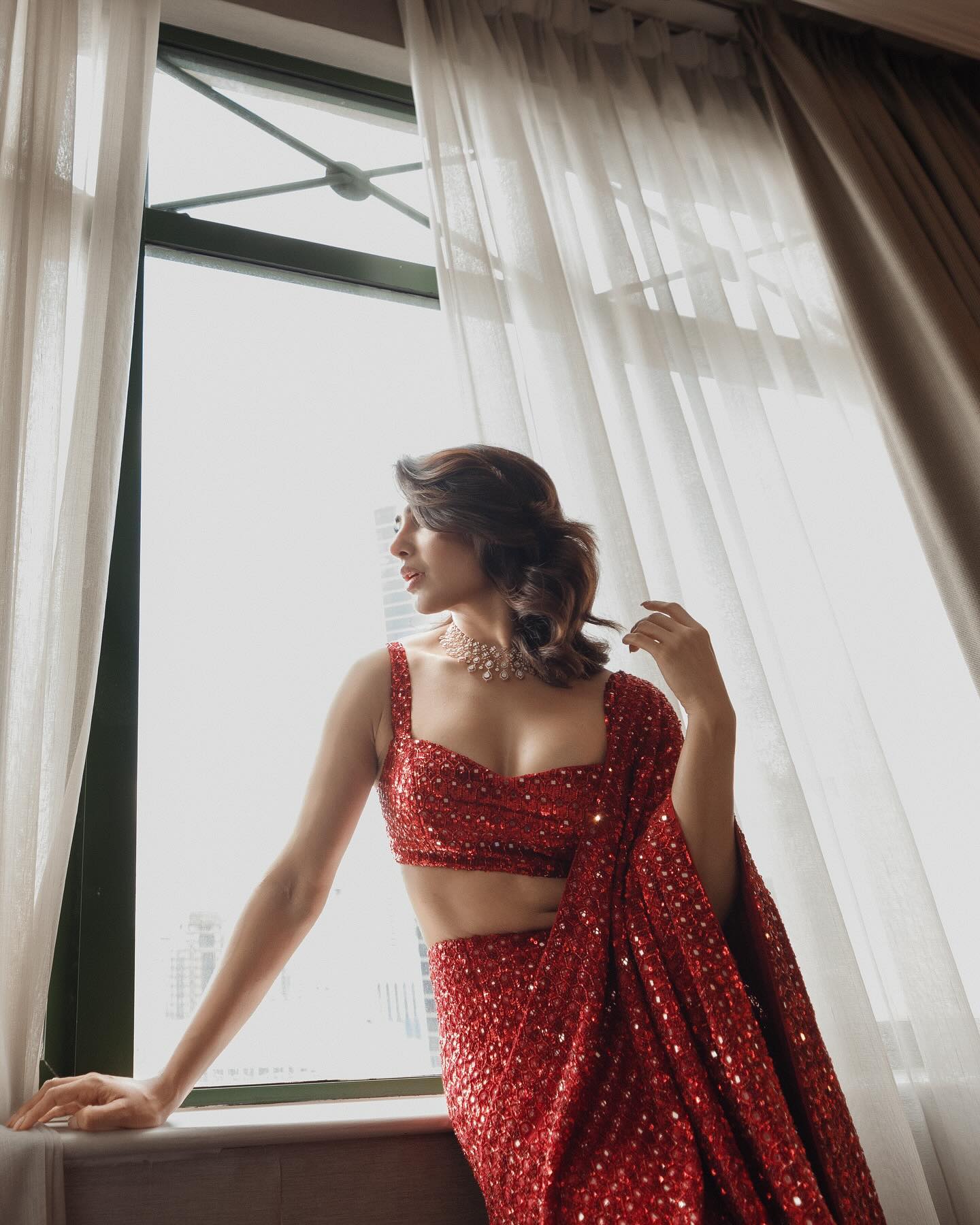 Samantha Ruth Prabhu’s Embellished Red Blouse