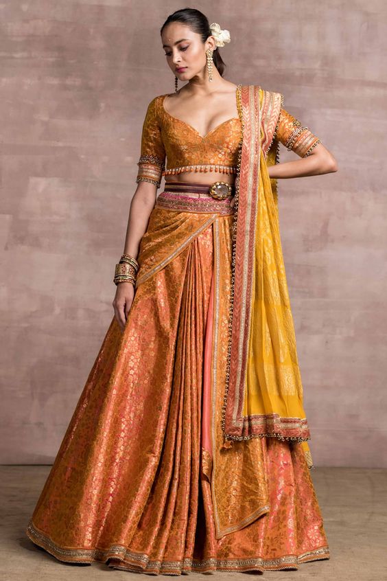 Side Pleated Dupatta Draping Style