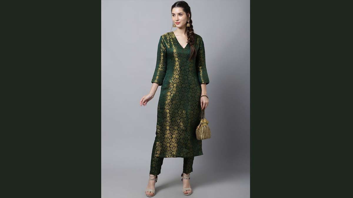Silk Green Suit Design