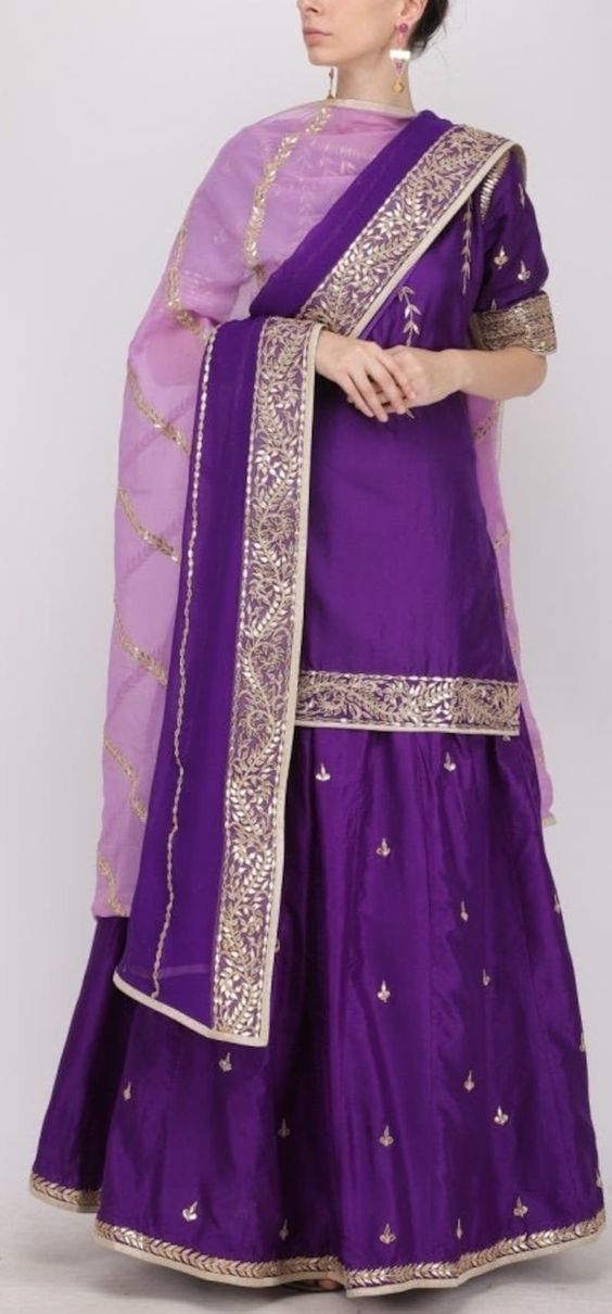 Silver Golen Gota Patti Dupatta