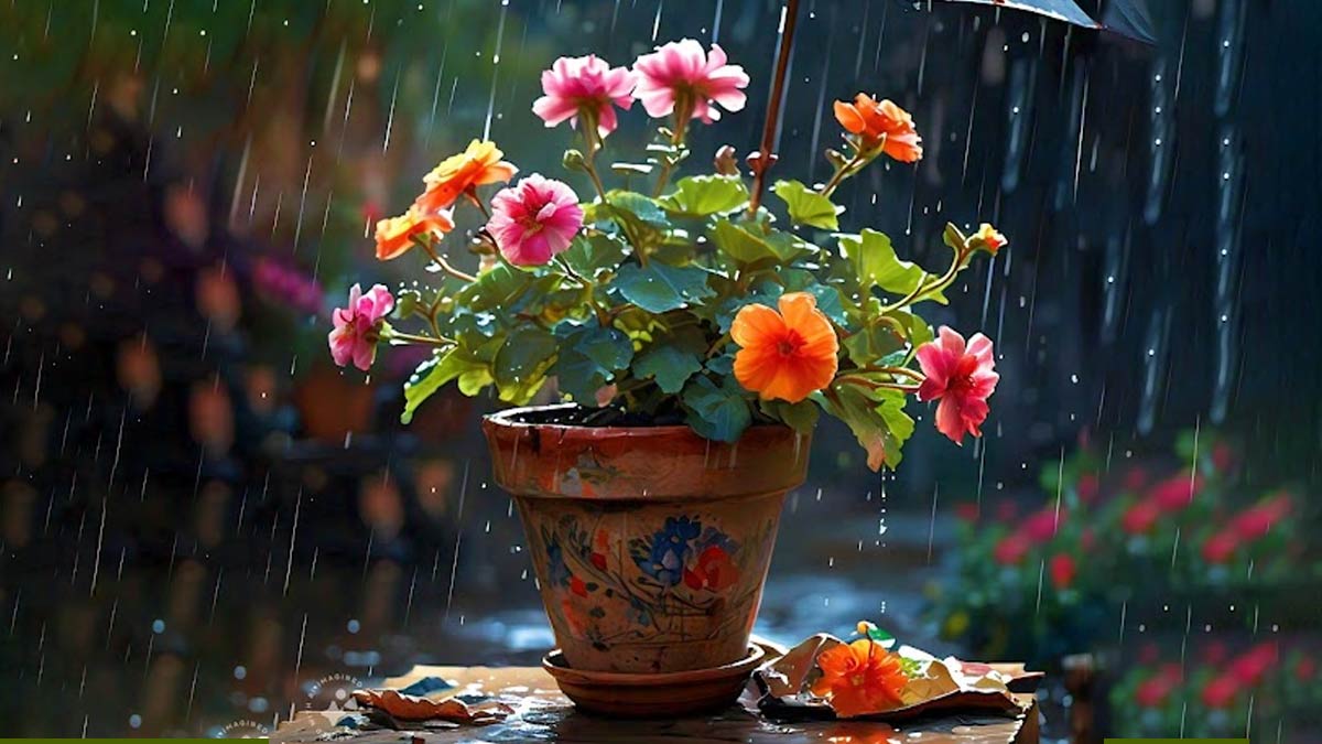 Simple hacks to protect  clay pot during rain