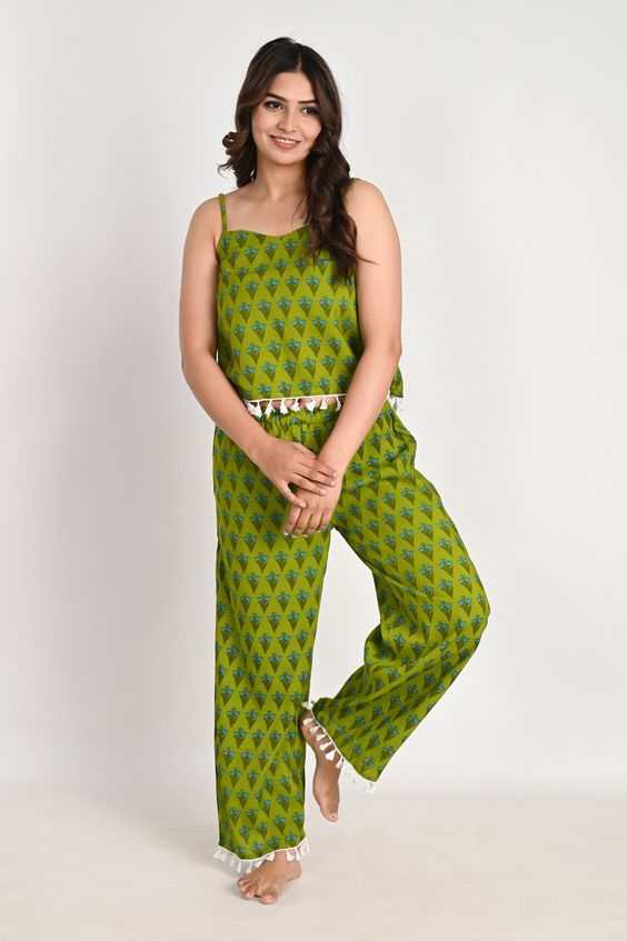 Sleeveless Cotton Night Suit