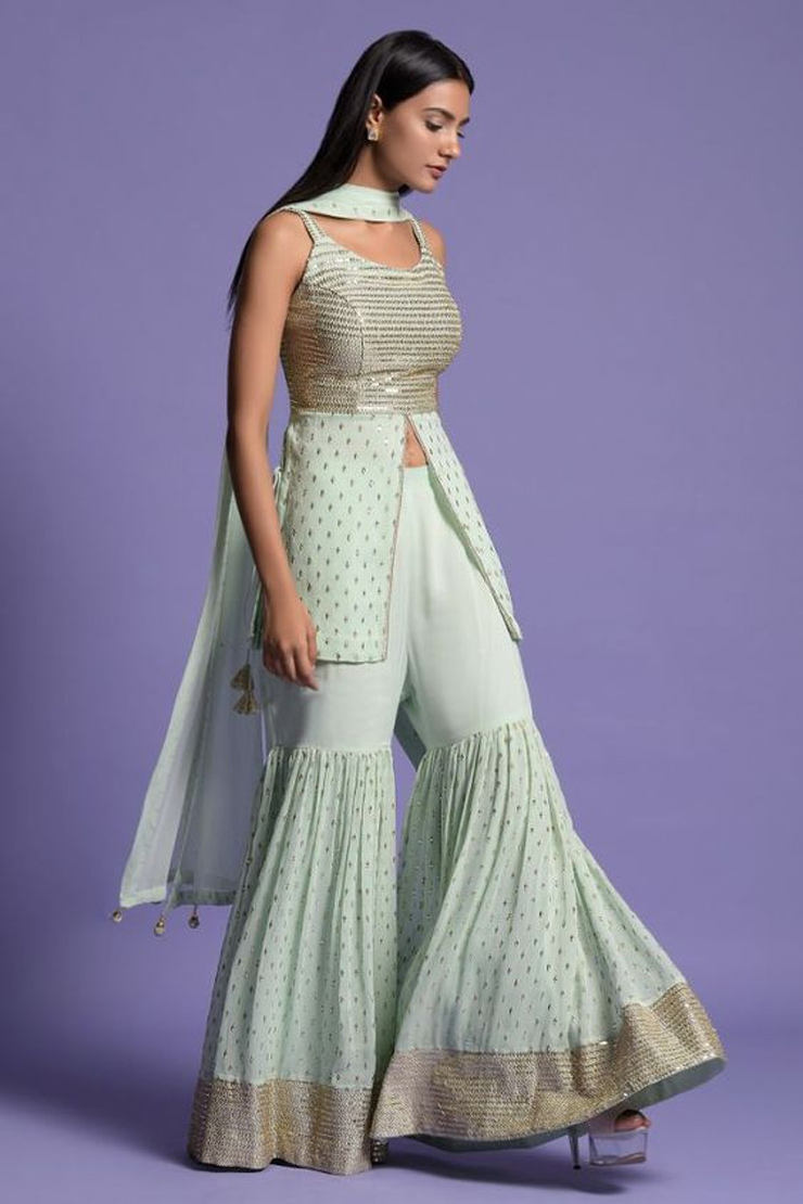 Slit Sharara Suit Set