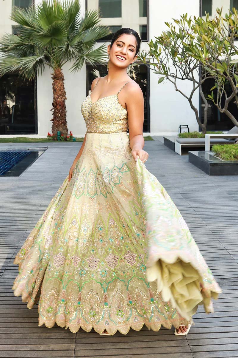 Teej anarkali gown look