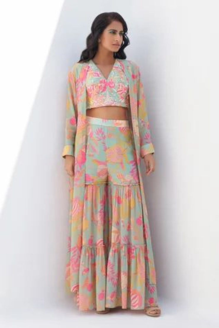 Three Piece Sharara Suit Set