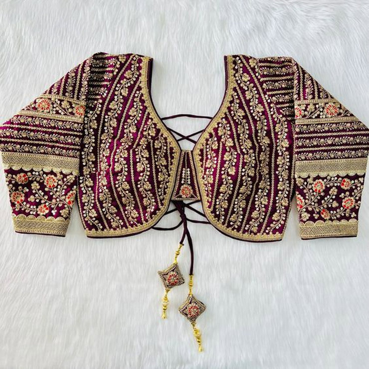 U Neck Cotton Blouse Design