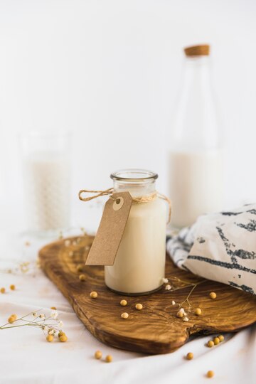 bottle glass milk with nuts  