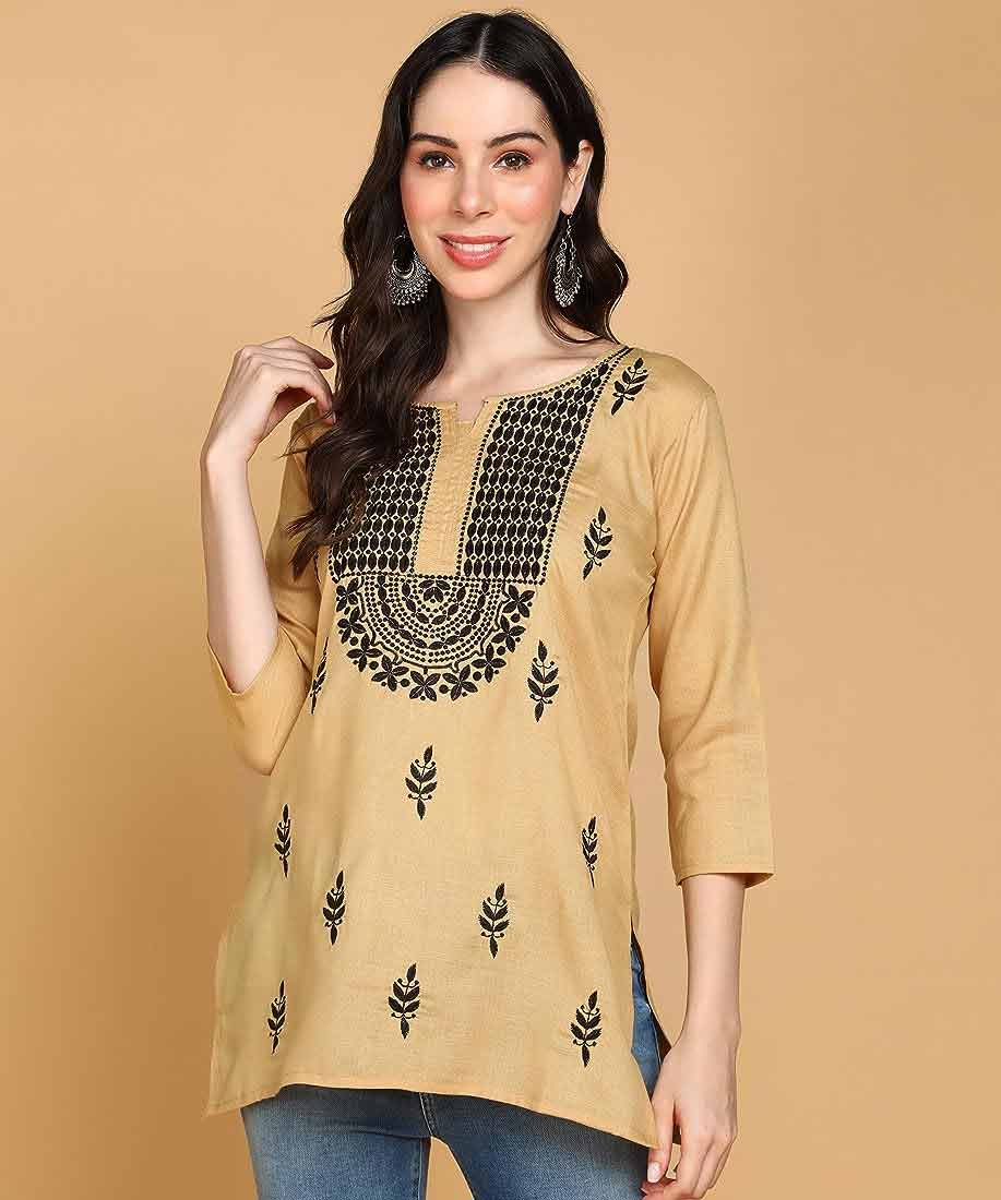 embrodery work short kurti