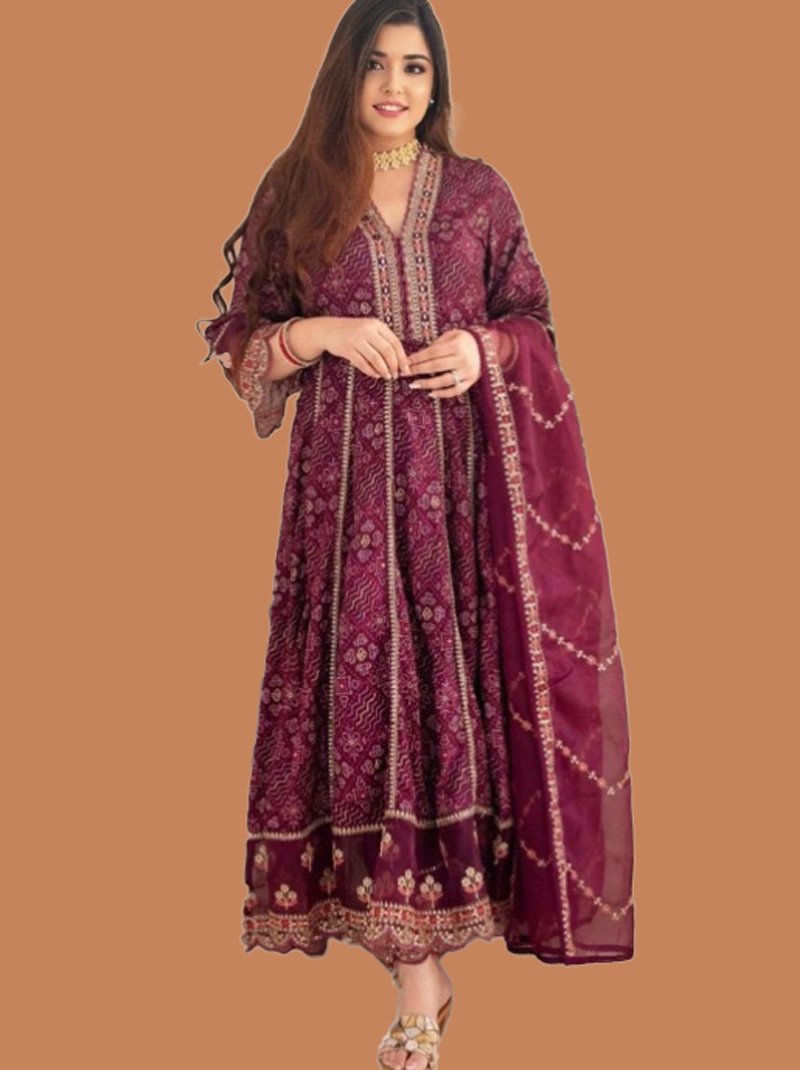 fancy bandhani suit