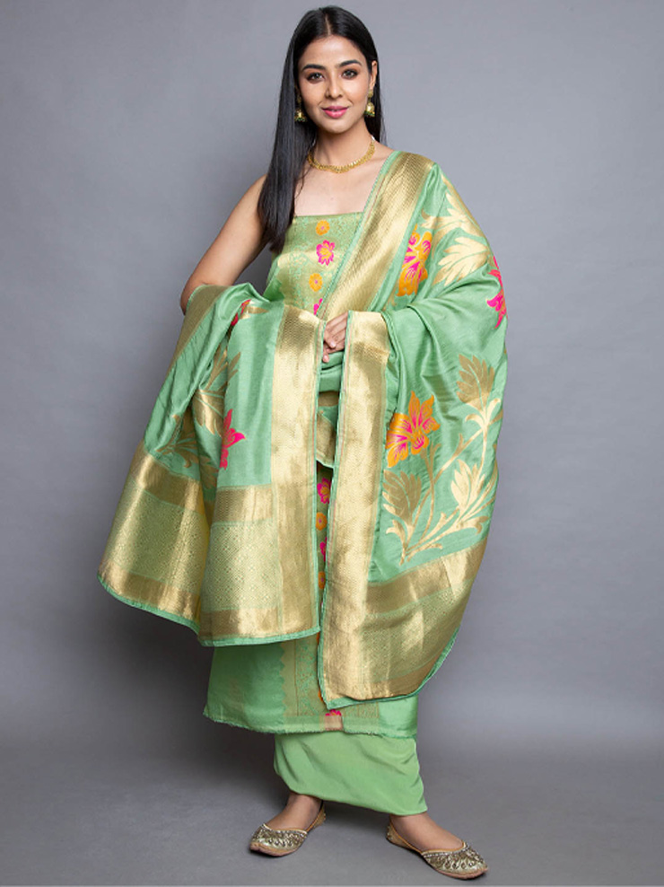 floral banarasi suit