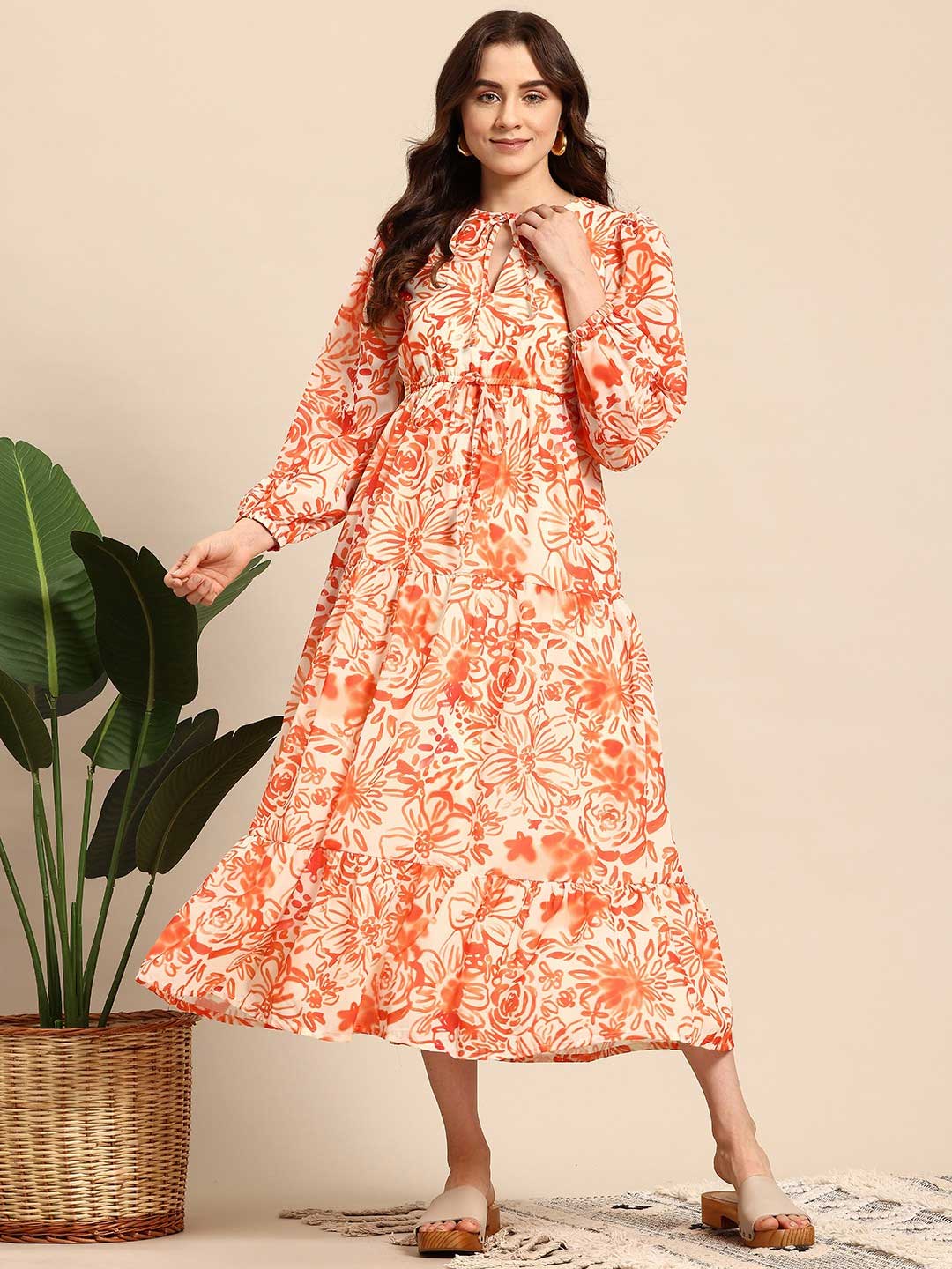 floral printmidi dress