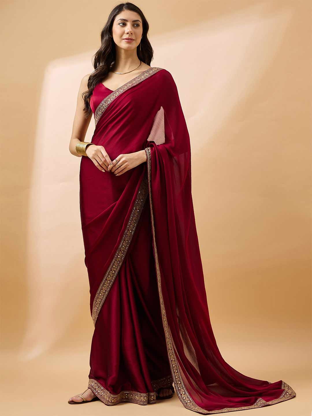 gota patti  embroidery saree