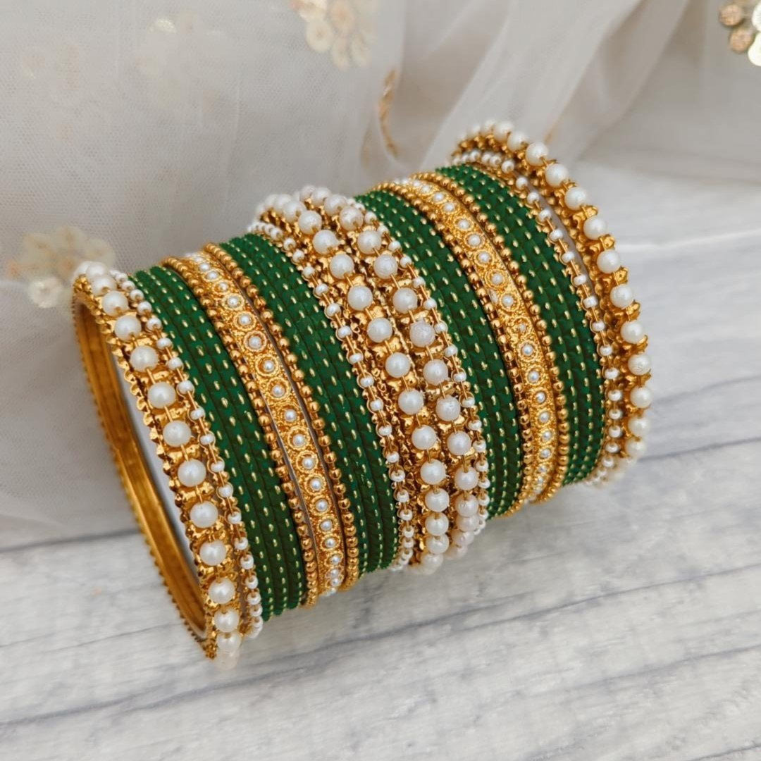 green and golden bangles