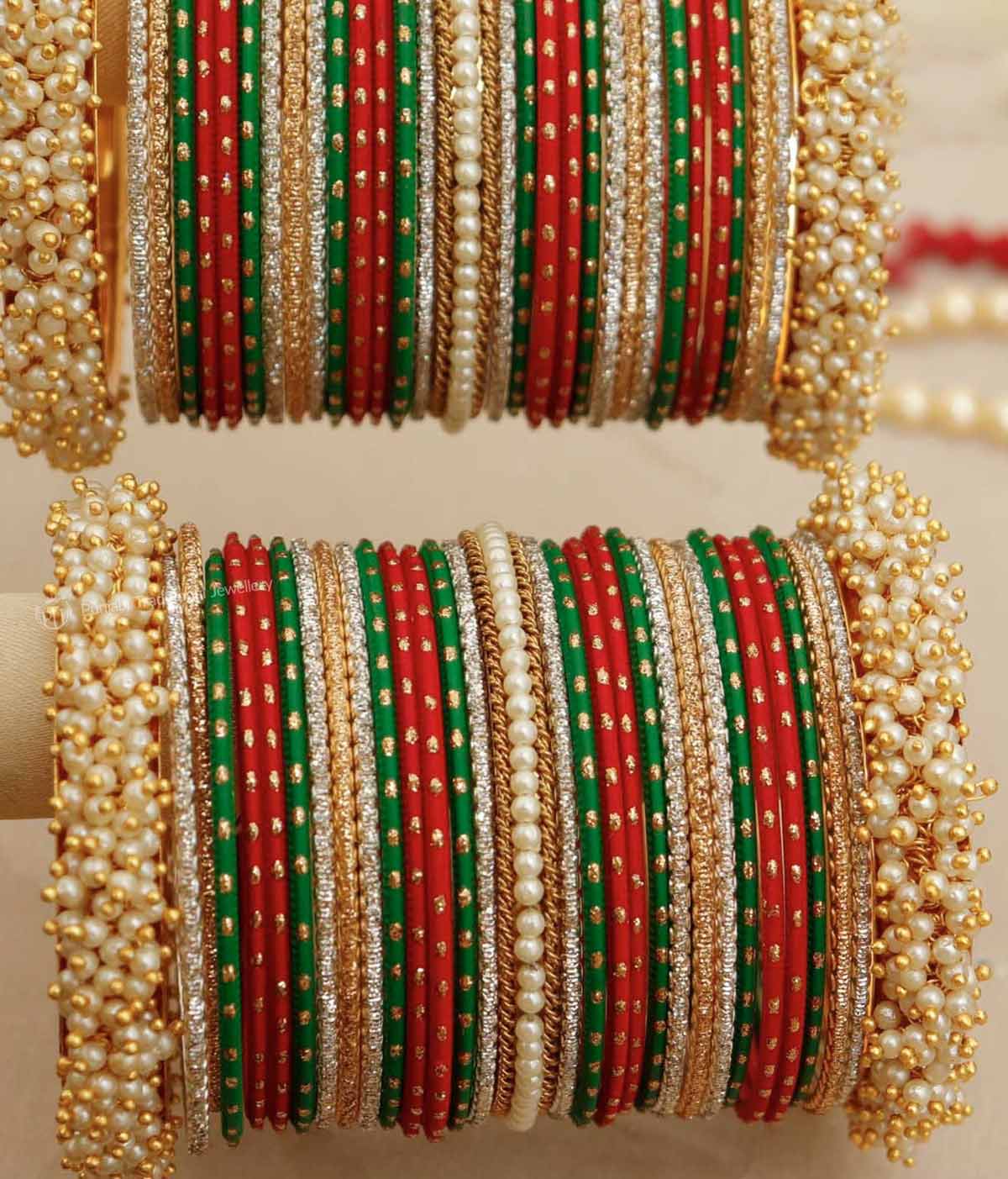 green red bangles