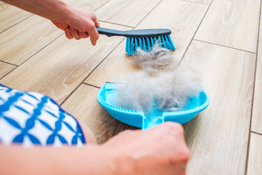keep pet hair down in house, How to remove pet hair from floors