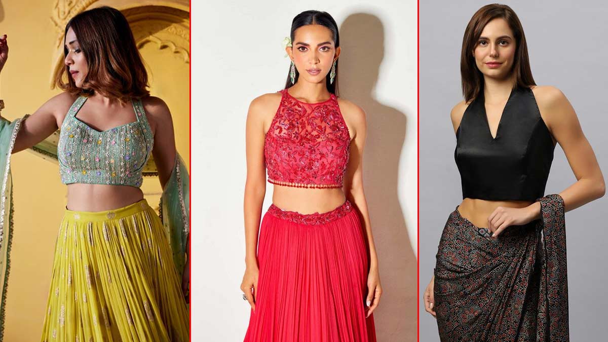 4 Halter Neck Blouse Designs To Pair With Lehengas