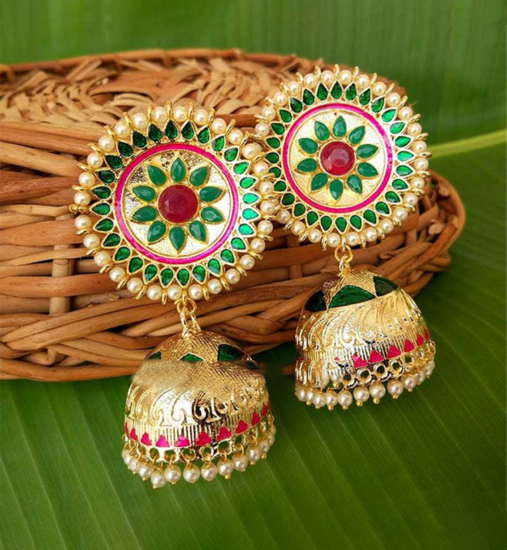 meenakari jhumki designs