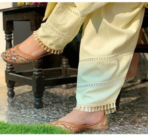 punjabi suit mohri design tassels