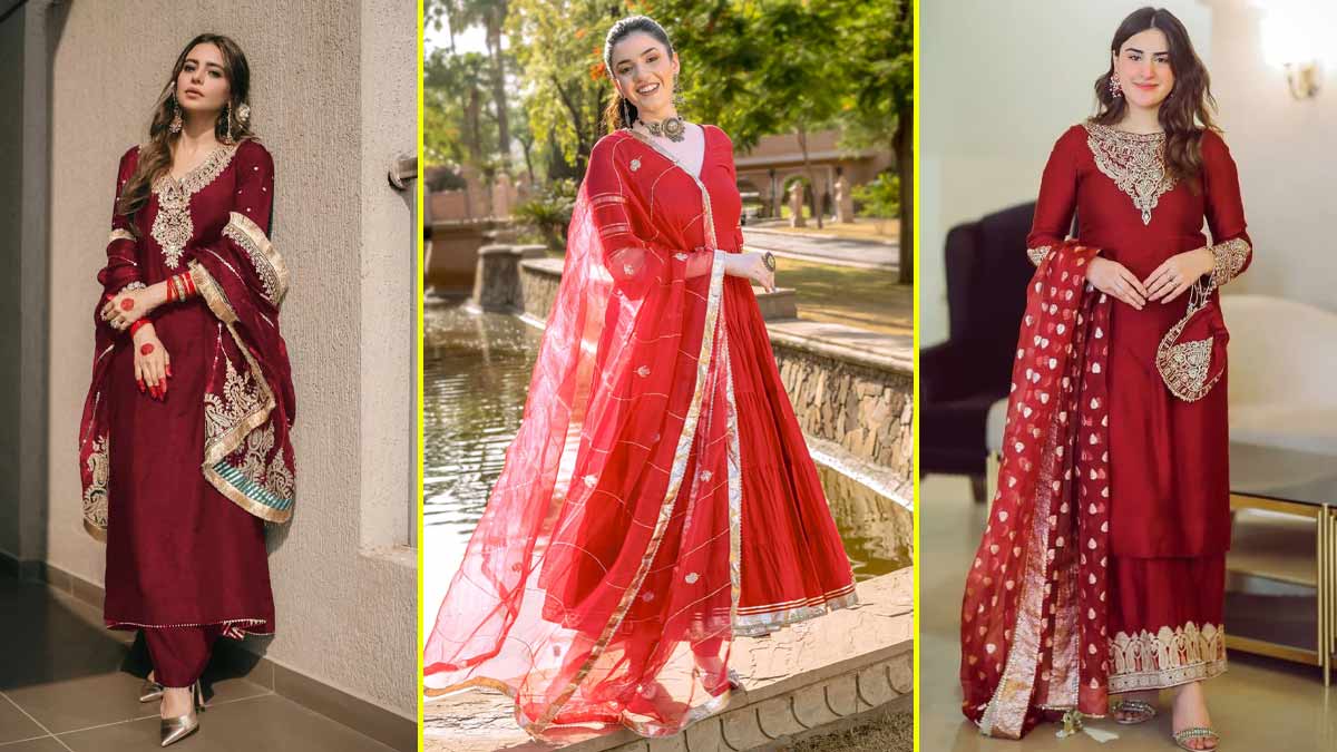 Red Suits For Sawan: सावन के मौके पर परफेक्ट लुक पाने के लिए हरे के अलावा लाल रंग के सलवार-सूट रहेंगे बेस्ट, देखें डिजाइंस | sawan 2024 red colour salwar suit designs |