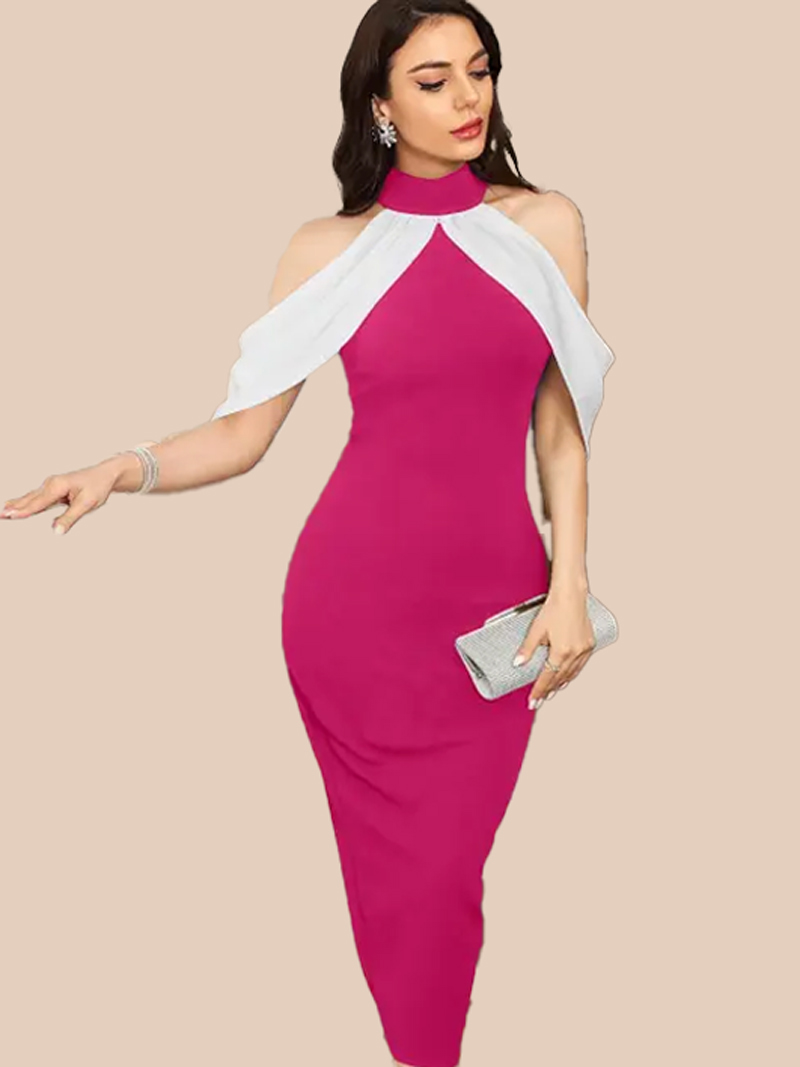 sleeveless bodycon maxi party dress