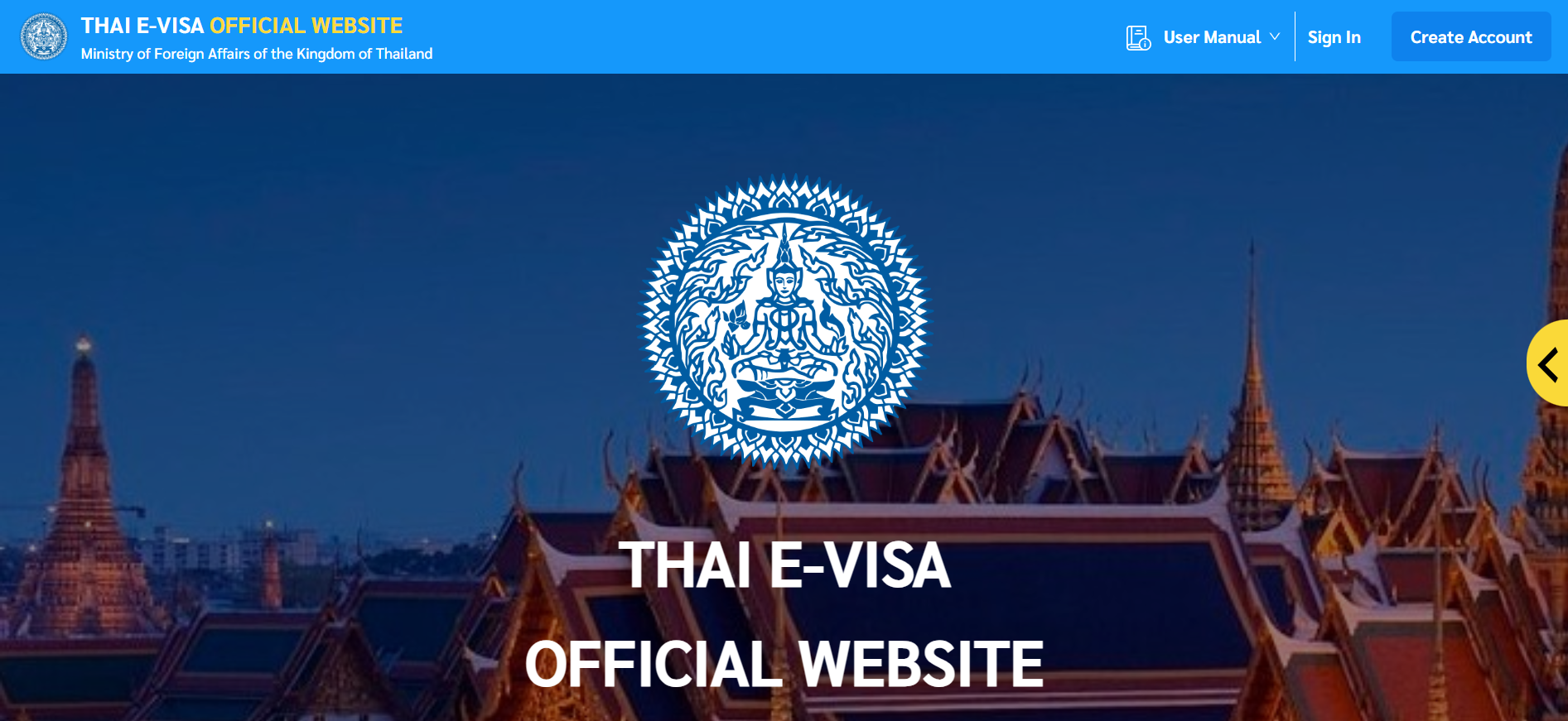 thailand e visa official website