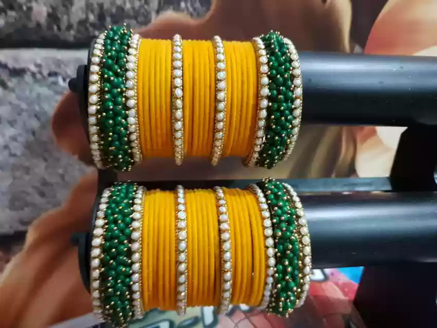 yellow green bangles