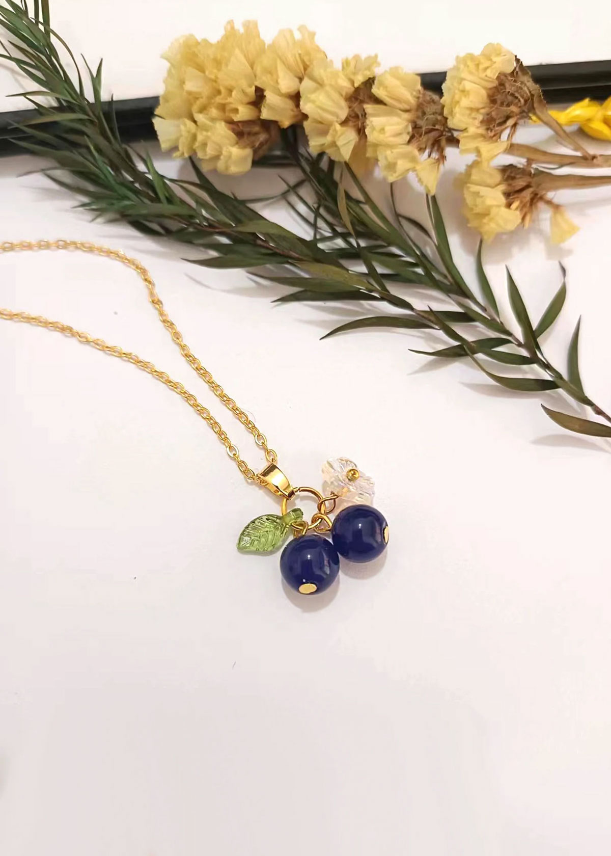 Blue Berry Necklace Set