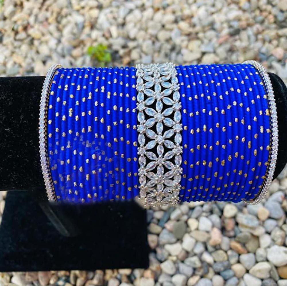 Blue colour menakari bangle