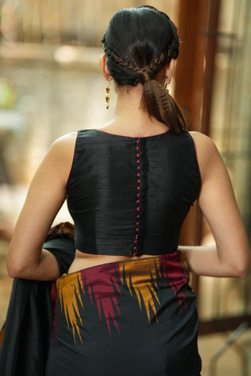 Buttoned Blouse Back Neck Design