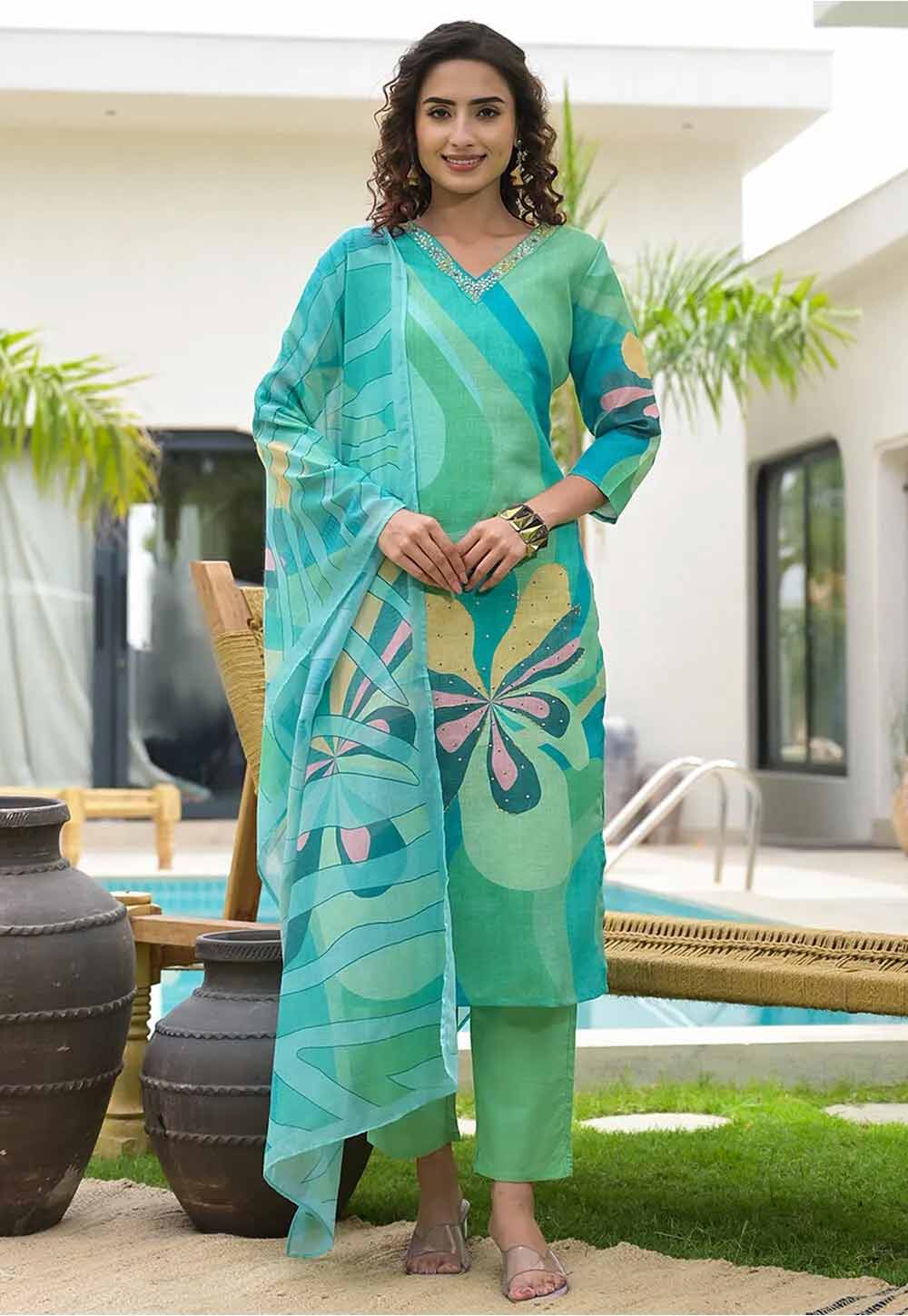 Digital print anarkali