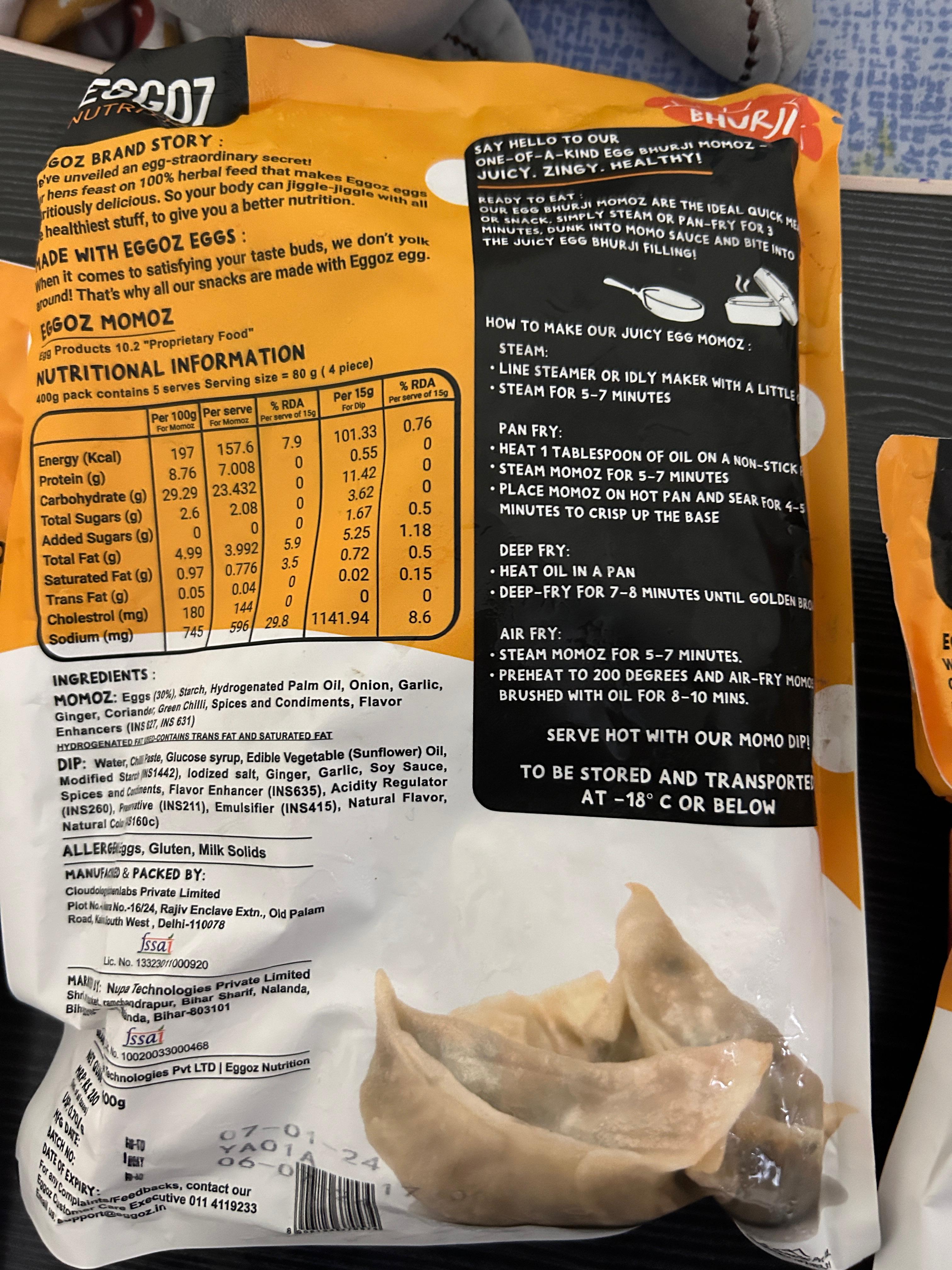 Egg Bhurji Momoz by Eggoz review