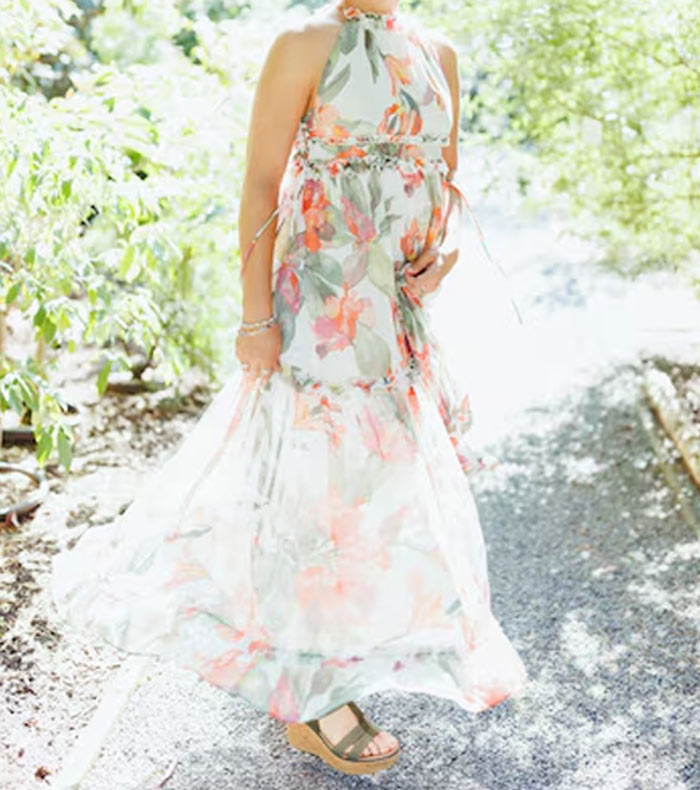 Halter Neck Floral Dress