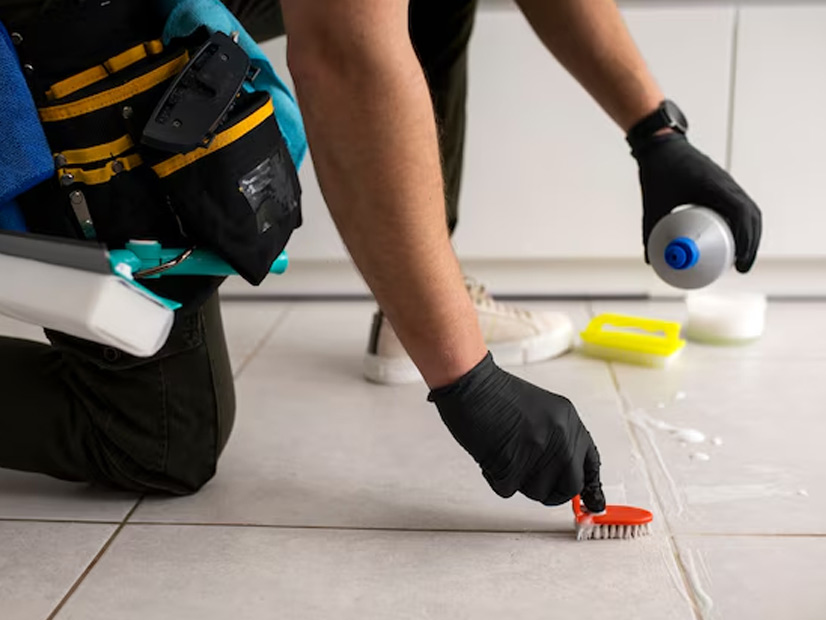 How to remove stain from tiles corner