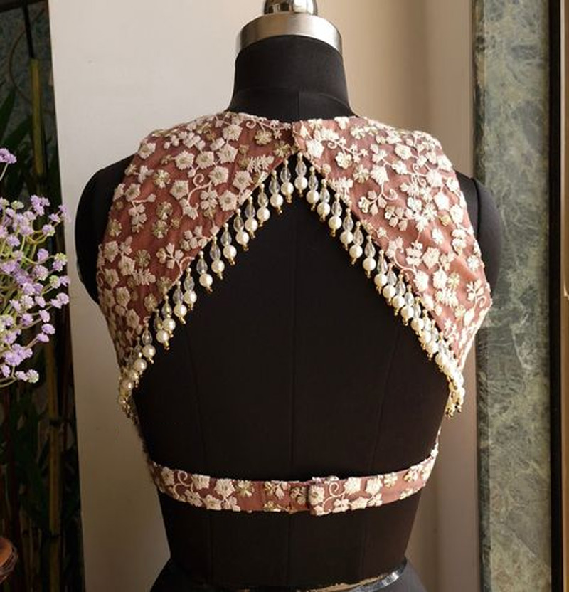 Inverted V Neck Blouse Back Neck Design