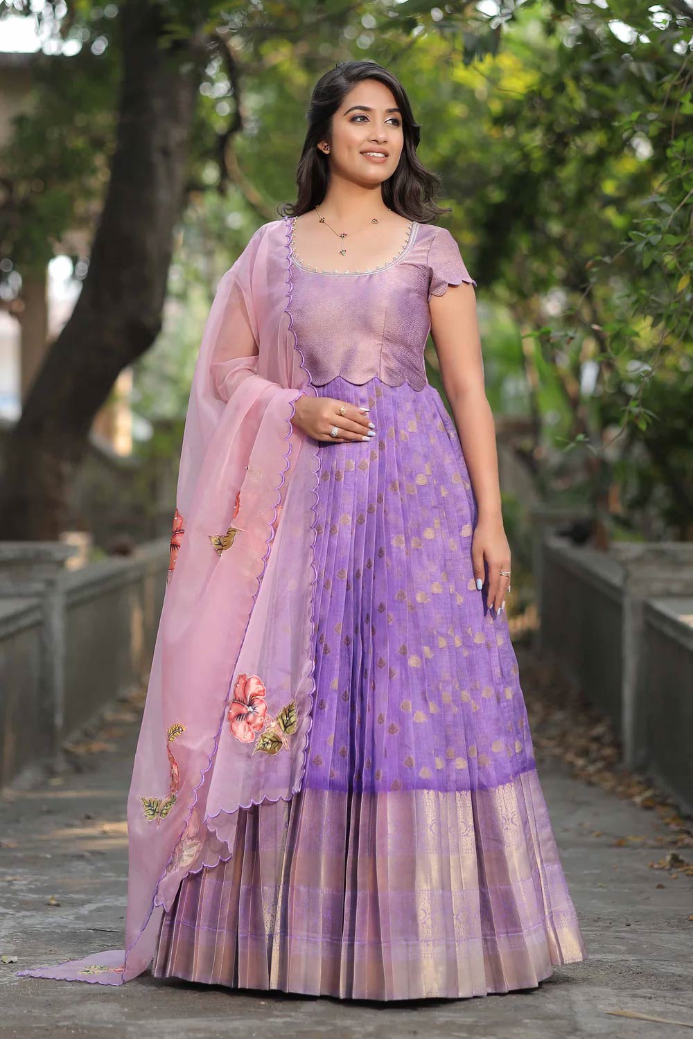 Kota Zari Anarkali Dress