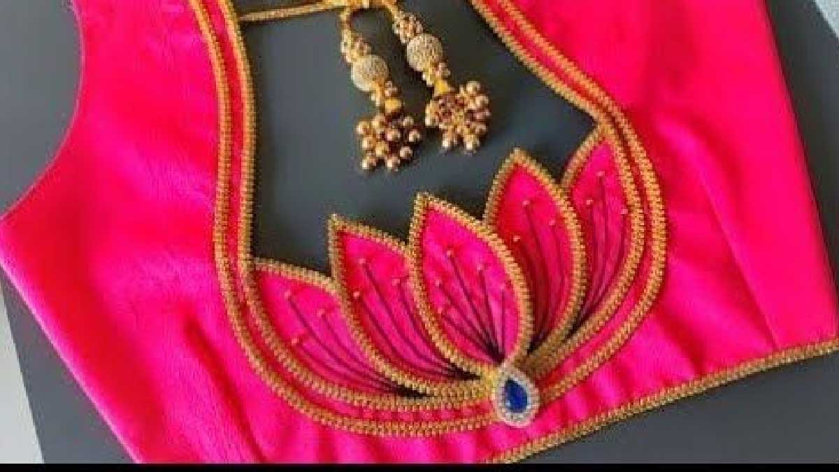 Lotus flower back blouse design