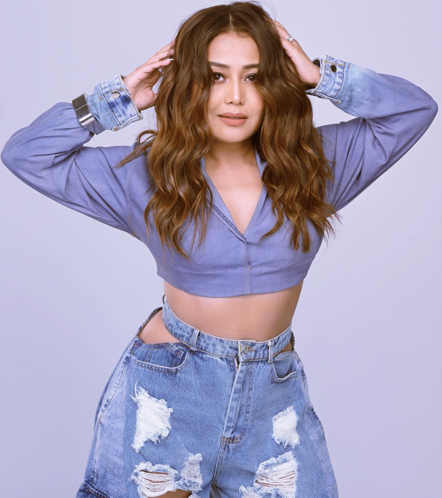 Neha Kakkar In Denim Co Ord Set