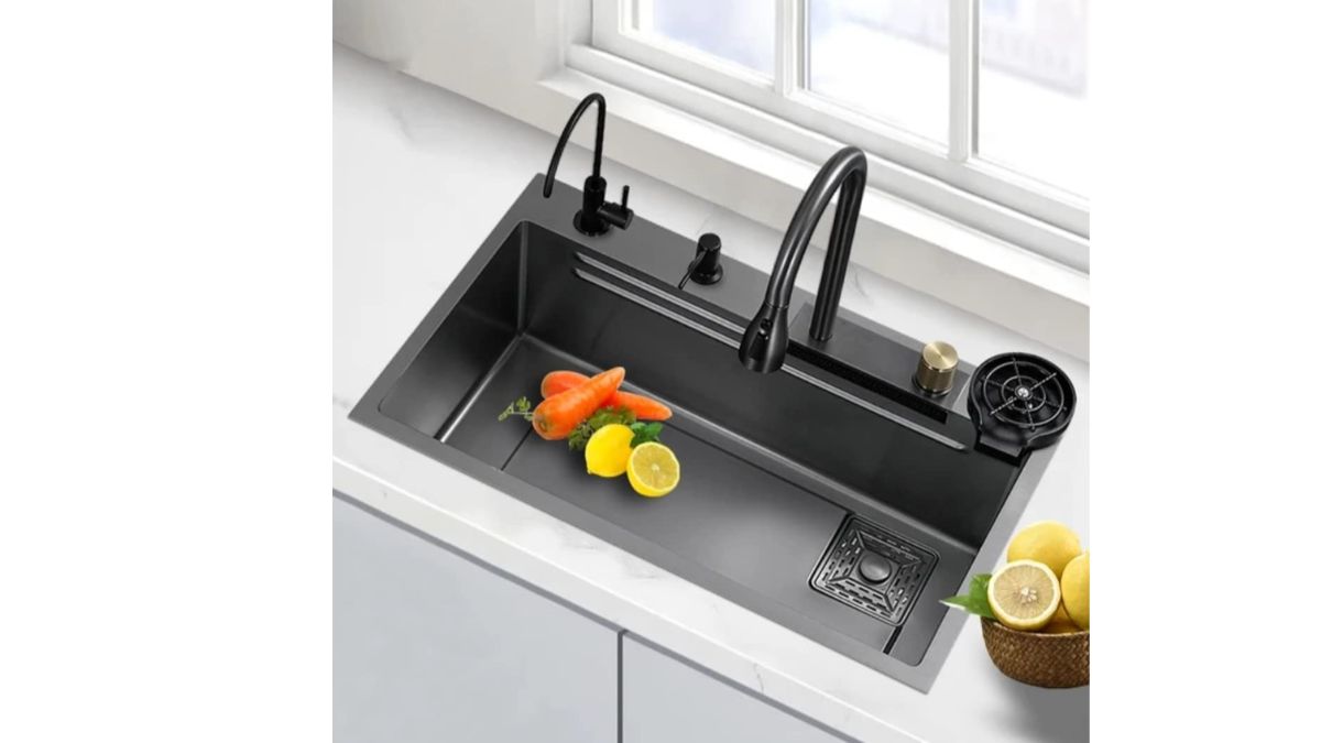 NextGen x Nano Black Multi-Function Sink, Waterfall Sink, SS All-in-One Kitchen Sink, Digital Sink